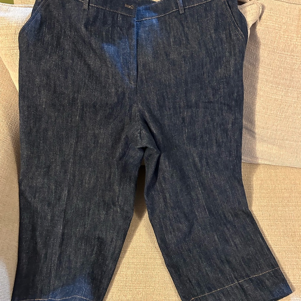A-K-R-I-S Dark Blue Denim Capri Pants